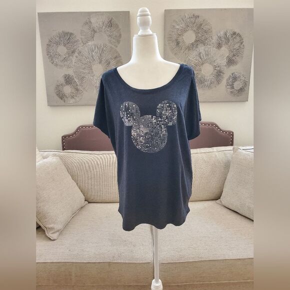 Disney Parks Mickey Mouse Mirrorball Tshirt Sz Lg - Picture 2 of 10